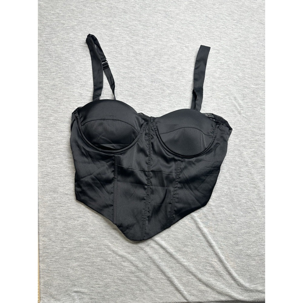 Windsor Corset Crop Top Bustier M‎ Black Underwire Goth